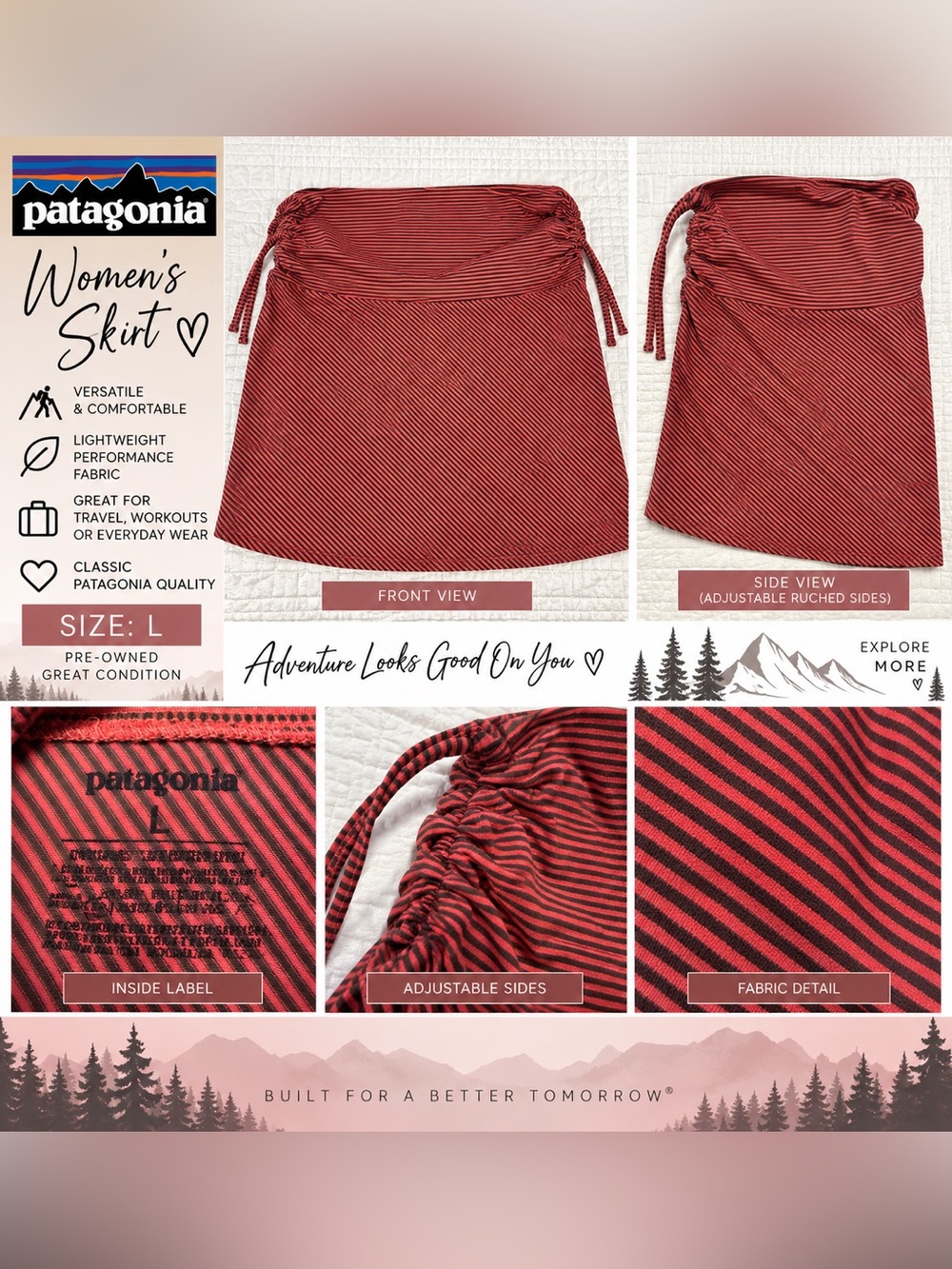 Patagonia Women's Mini Skirt - Red Stripe